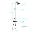 AURLANE - Colonne de douche Mécanique finition Noire Mate - 133x28x52 cm - MOLLY BLACK - vignette