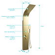 AURLANE - Colonne de douche Effet Pluie - 140x20cm - Acier inoxydable Or brossé - vignette