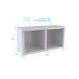 AURLANE - Etagère murale 40x20x20cm blanche de rangement 2 emplacements - PERSONALYZ DUO - vignette