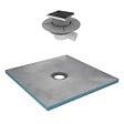 AURLANE - Receveur de Douche à Carreler 90x90 cm avec Bondes à Sortie Horizontale - Grille Inox - vignette