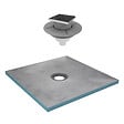 AURLANE - Receveur de Douche à Carreler 90x90 cm avec Bondes à Sortie Verticale - Grille Inox - vignette