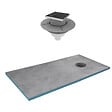AURLANE - Receveur de Douche à Carreler 160x90 cm avec Bondes à Sortie Verticale - Grille Inox - vignette