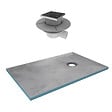 AURLANE - Receveur de Douche à Carreler 90x140 cm avec Bondes à Sortie Horizontale - Grille Inox - vignette