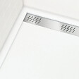 AURLANE - Receveur en acrylique Blanc 80x100x4 cm - Grille Linéaire Chrome - WHITENESS II - vignette