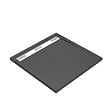 AURLANE - Receveur en acrylique Gris Effet Pierre 90x90x4 cm - Grille Linéaire Chrome - METEORA - vignette