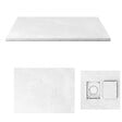 AURLANE - Receveur à poser en materiaux composite SMC - Finition ardoise blanc mat - 90x120 cm - ROCK 2 WHITE - vignette