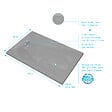 AURLANE - Receveur de douche Gris Effet Pierre 90x140 cm et Grille décor Linéaire en Inox - vignette
