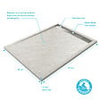 AURLANE - Receveur en acrylique Blanc Effet Pierre 80x120x4 cm - Grille Linéaire Chrome - MOON - vignette