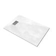 AURLANE - Receveur de douche Blanc Effet Pierre 90x140 cm et Grille décor Perforée en Inox - vignette