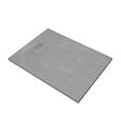 AURLANE - Receveur de douche Gris Effet Pierre 90x120 cm et Grille décor Linéaire en Inox - vignette