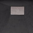 AURLANE - Receveur de douche Noir Effet Pierre 90x140 cm et Grille décor Perforée en Inox - vignette