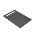 AURLANE - Receveur en acrylique Gris Effet Pierre 80x120x4 cm - Grille Linéaire Chrome - METEORA - vignette