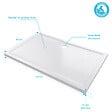 AURLANE - RECEVEUR DE DOUCHE A POSER EXTRA-PLAT EN ACRYLIQUE BLANC RECTANGLE - 140x90cm - BAC DE DOUCHE - vignette