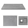 AURLANE - Receveur à poser en matériaux composite SMC - Finition ardoise gris - 90x120cm - ROCK 2 GREY 90 - vignette