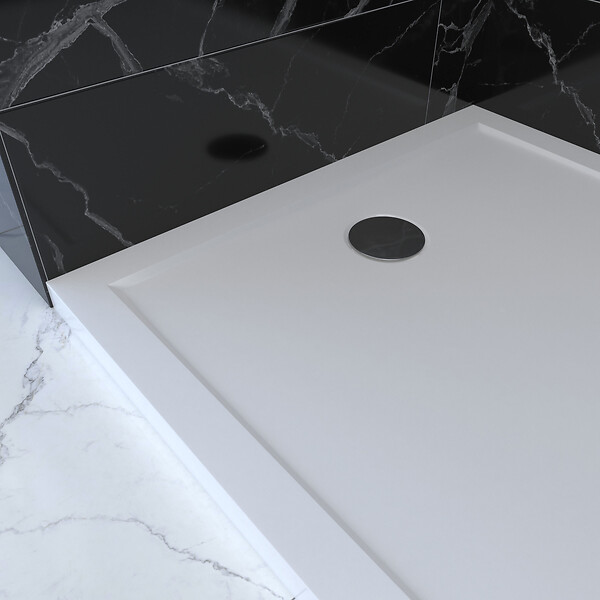 AURLANE - RECEVEUR DE DOUCHE A POSER EXTRA-PLAT EN ACRYLIQUE BLANC RECTANGLE - 120x80 WHITENESS 120 - large