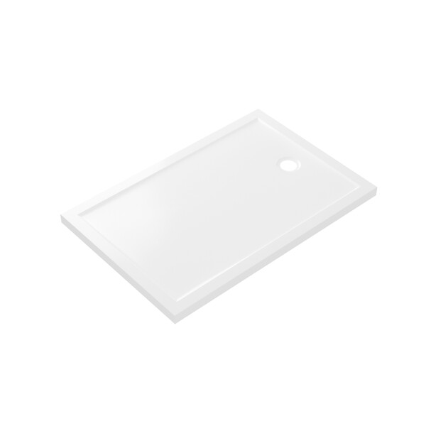AURLANE - RECEVEUR DE DOUCHE A POSER EXTRA-PLAT EN ACRYLIQUE BLANC RECTANGLE - 120x80 WHITENESS 120 - large