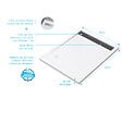 AURLANE - Receveur en acrylique Blanc 80x100x4 cm + Grilles Linéaires Chrome et Gun Metal - WHITENESS II - vignette