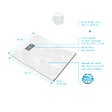 AURLANE - Receveur de douche Blanc Effet Pierre 80x100 cm et Grille décor Linéaire en Inox - vignette