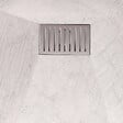 AURLANE - Receveur de douche Blanc Effet Pierre 80x100 cm et Grille décor Linéaire en Inox - vignette
