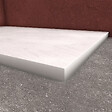 AURLANE - Receveur de douche Blanc Effet Pierre 80x100 cm et Grille décor Linéaire en Inox - vignette