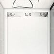 AURLANE - Receveur en acrylique Blanc 90x120x4 cm - Grille Linéaire Chrome - WHITENESS II - vignette