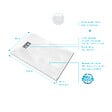 AURLANE - Receveur de douche Blanc Effet Pierre 80x120 cm et Grille décor Perforée en Inox - vignette