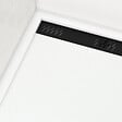 AURLANE - Receveur en acrylique Blanc 80x120x4 cm - Grille Linéaire Noire - WHITENESS II - vignette