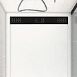 AURLANE - Receveur en acrylique Blanc 80x120x4 cm - Grille Linéaire Noire - WHITENESS II - vignette