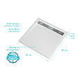 AURLANE - Receveur en acrylique Blanc 80x80x4 cm - Grille Linéaire Chrome - WHITENESS II - vignette