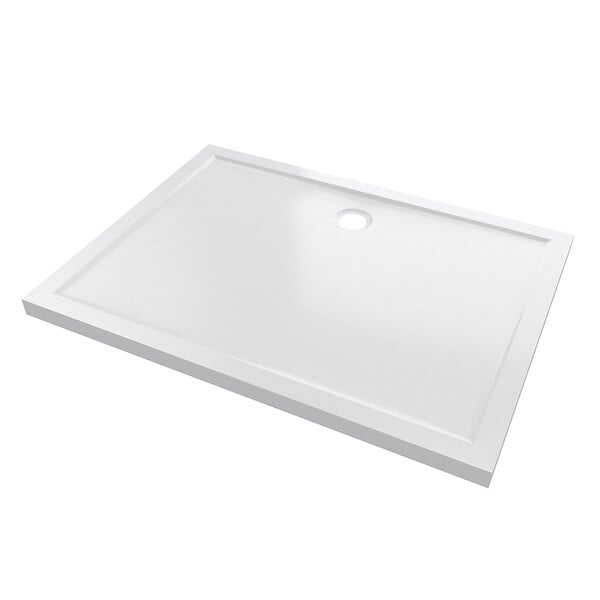AURLANE - RECEVEUR DE DOUCHE A POSER EXTRA-PLAT ACRYLIQUE BLANC RECTANGLE -120x90cm - large