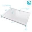 AURLANE - RECEVEUR DE DOUCHE A POSER EXTRA-PLAT ACRYLIQUE BLANC RECTANGLE -120x90cm - vignette