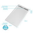 AURLANE - Receveur en acrylique Blanc 80x140x5 cm - Grille Linéaire Chrome - WHITENESS II - vignette