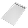 AURLANE - Receveur en acrylique Blanc 80x140x5 cm - Grille Linéaire Chrome - WHITENESS II - vignette