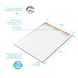 AURLANE - Receveur en acrylique Blanc 90x120x4 cm + Grilles Linéaires Chrome et Or Brossé - WHITENESS II - vignette