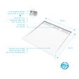 AURLANE - Receveur en acrylique Blanc 90x90x4 cm + Grilles Linéaires Chrome et Blanche Mate - vignette