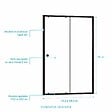 AURLANE - Porte de douche coulissante Noir 120x185cm - Extensible de 112.5 à 126.5 cm - BLACK SLIDE 120 - vignette