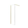 AURLANE - Paroi de Douche 50x195 cm en Verre Trempé 5 mm - Finition Or Brossé - GOLD ELEMENTARY - vignette