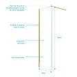 AURLANE - Paroi de Douche 50x195 cm en Verre Trempé 5 mm - Finition Or Brossé - GOLD ELEMENTARY - vignette