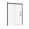 AURLANE - Porte de douche 140x200cm type industriel coulissante NOIR MAT - verre trempe 8mm - vignette