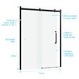 AURLANE - Porte de douche 140x200cm type industriel coulissante NOIR MAT - verre trempe 8mm - vignette