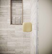 AURLANE - Porte de Douche Pivotante 80x195cm - Verre Trempe 8mm Anticalcaire - Alu Or Brosse - GOLD ELEMENTARY - vignette