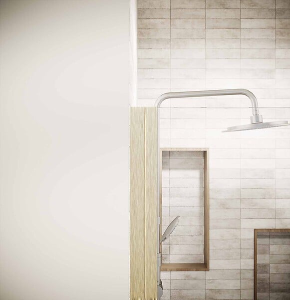 AURLANE - Porte de Douche Pivotante 80x195cm - Verre Trempe 8mm Anticalcaire - Alu Or Brosse - GOLD ELEMENTARY - large