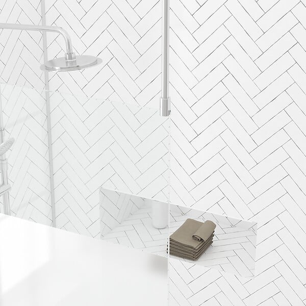AURLANE - Paroi de Douche 100x200cm Dépolie - Profilé + Barre Plafond Finition Chrome - FREEDOM 2 FROSTED - large