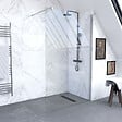 AURLANE - Paroi de Douche 120x200cm Verre Transparent - Barre de Fixation Extensible et Profil Chrome - vignette