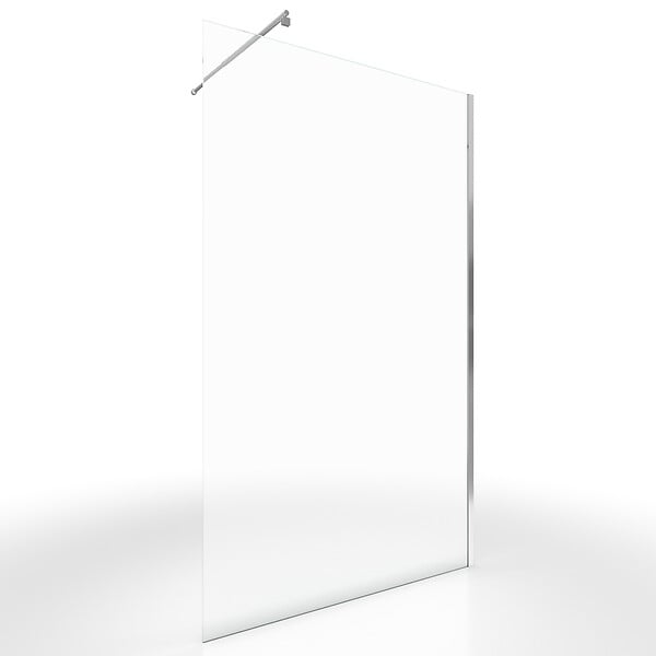 AURLANE - Paroi de Douche 120x200cm Verre Transparent - Barre de Fixation Extensible et Profil Chrome - large