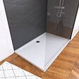AURLANE - Pack douche à l'Italienne Receveur 90x120 + Paroi transparente + Panneaux muraux finition ardoise - vignette