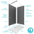 AURLANE - Pack douche à l'Italienne Receveur 90x120 + Paroi transparente + Panneaux muraux finition ardoise - vignette