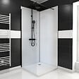 AURLANE - Pack de 2 Panneaux Muraux Aluminium BLANC 90+90x210 cm avec Profilés NOIR MAT - WALL'IT - vignette