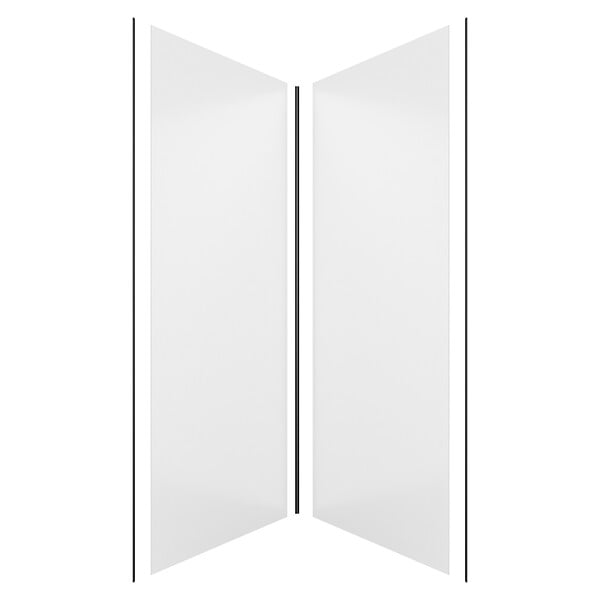 AURLANE - Pack de 2 Panneaux Muraux Aluminium BLANC 90+90x210 cm avec Profilés NOIR MAT - WALL'IT - large