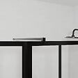 AURLANE - Paroi de Douche Façon Verrière avec Volet Pivotant - 90+40x200 cm - Verre Transparent et Noir - vignette
